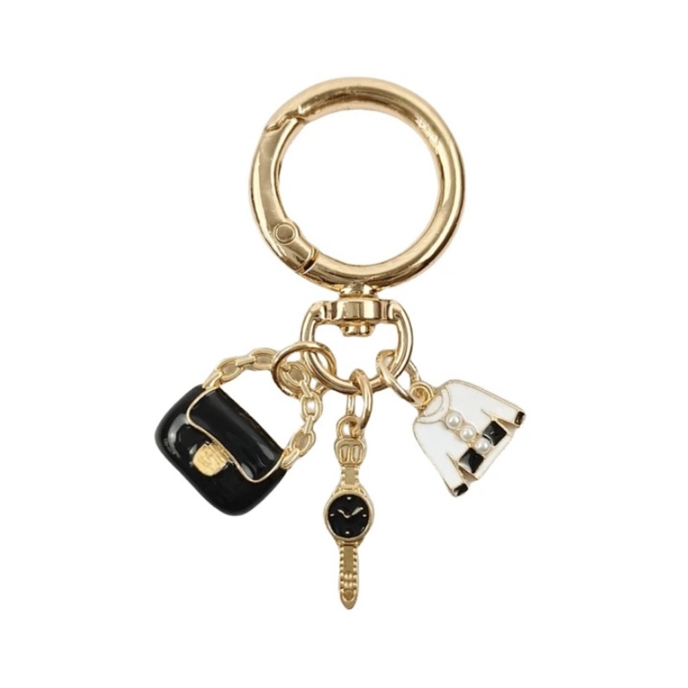 Gold and Black Charm Keychain